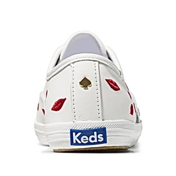 Keds for Kate Spade New York CHAMPION Women's Leather Low Top Sneakers White/Red - Picture 6 of 10